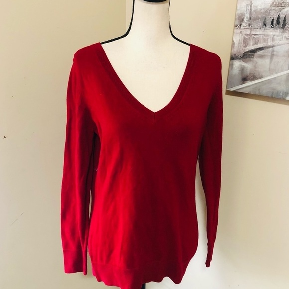 Eddie Bauer V-Neck Cashmere Blend Sweater Top - Picture 1 of 7